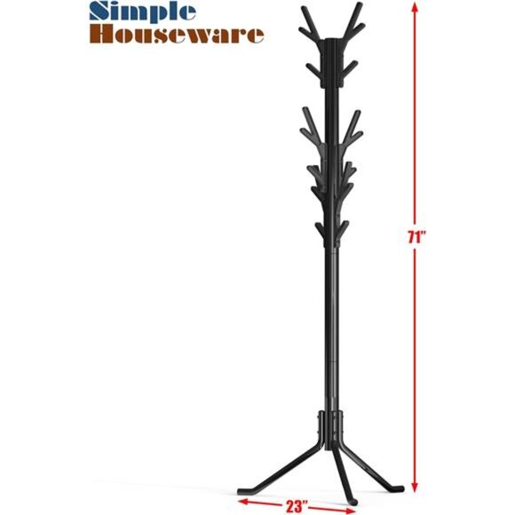 Simple Houseware Standing Coat and Hat Hanger Organizer Tree Shaped Rack - Picture 3 of 7